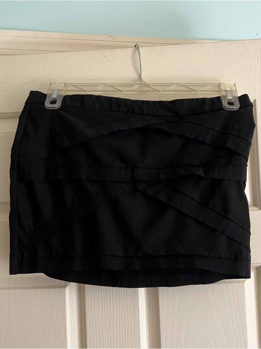 Wet Seal Black Mini Skirt with Layered Panel Detail
